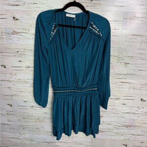 Ramy Brook Embellished Long Sleeve Blue Dress size xs